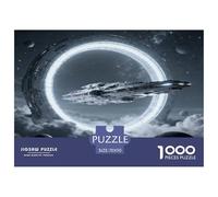 Science Fiction Spaceship 1000 Pieces Puzzles Challenging Game Toy Spaceship Home Decoration Fit Families Adults Gifts 70x50cm/1000pcs