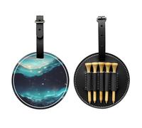 Science Fiction Stars Black Golf Tee Storage Bag, Multifunctional Golfte Storage Bag for Men, Durable PU Material