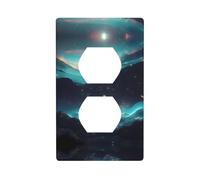 Science Fiction Stars Duplex Receptacle Outlet Wall Plate, Standard Size 1-Gang, Polycarbonate Thermoplastic.