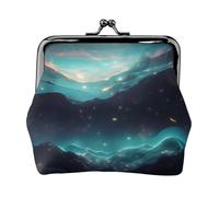 Science Fiction Stars Leather Coin Purse for Women-Small Kiss Lock Wallet, Mini Card Holder for Keys Lipstick, Cute Change Purse for Travel