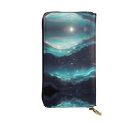 Science Fiction Stars Patterned Leather Long Wallet (7.5 * 4.1 inches) | Extra Large Multi-Function Compartment | Great Gift