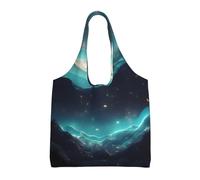 Science Fiction Stars Printed Canvas Bag Women's Fashion Shoulder Tote Bag Lightweight Shopping Bag