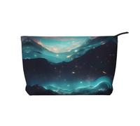 Science Fiction Stars Printed Corduroy Cosmetic Bag - Women's Portable Zipper Toiletry Storage Bag