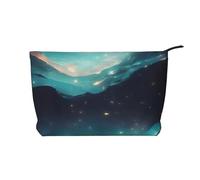 Science Fiction Stars Prints Corduroy cosmetic bag for cosmetics storage with zipper closure for travel, camping, and daily use
