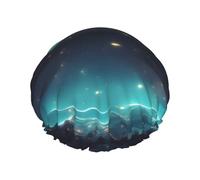 Science Fiction Stars Women's shower cap, waterproof, reusable, with washable elastic cord, suitable for long hair and braids, ideal for showering.