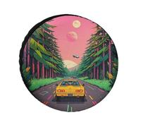 Science Fiction Style Robotic Car Spare Tire Cover, 24inch Oxford Wheel Protector Travel Accessories, Waterproof Dustproof Wheel Tire Covers for RV Jeep SUV Camper Truck