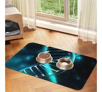 Science Gene Strand Dog Food Mat, Absorbent Pet Feeding Mat for Food and Water Bowls Non-Slip Placement Pad for Floors Waterproof Quick Dry Water Dispenser Mat for Dogs Puppy Cats 12x18 Inch