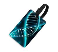 Science Gene Strand Luggage Tag TPU Bag Tag Travel Airplane Essentials Personalized Luggage Tags Holder with Lanyard Name Id Identifier Card for Suitcase Backpack Toolbox