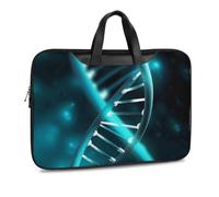 Science Gene Strand Printed Leather Shoulder Messenger Bag Briefcase for Men Women Travel Business Office Hangbag Laptop Pack Crossbody