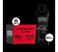 Science in Sport Beta Fuel Gels Dual Source Energy Gel, Strawberry and Lime Flavour, 40 g of Carbs Per Pack, 60 ml Pack (6 Pack)