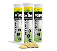 Science In Sport Hydro Hydration Tablets, Gluten-Free, Zero Sugar, Lemon Flavour Plus Electrolytes, 20 Effervescent Tablets per Bottle (3 Bottles)