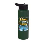 Science is in My Genes DNA Humor Stainless Steel Insulated Water Bottle