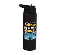 Science is in My Genes DNA Humor Stainless Steel Insulated Water Bottle