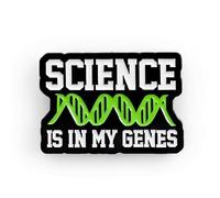 Science Is In My Genes Enamel Pin DNA Design STEM Nerd Badge Lapel Accessory Polished Metal Finish Science Gift 3 x 2cm