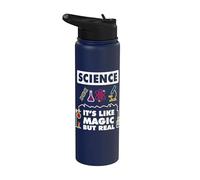 Science is Like Magic But Real Chemistry Funny Scientist Stainless Steel Insulated Water Bottle