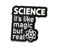 Science is Magic But Real Enamel Pin Thinking Need Coffee Custom Brooches Fun Energy Quote Badge for Bag Lapel Pin Buckle Jewelry Gift for Friends