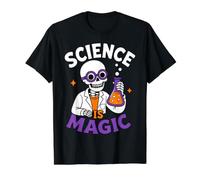 Science is Magic Skeleton Teacher Student Halloween Value Graphic T-Shirt, Men, Black, XL