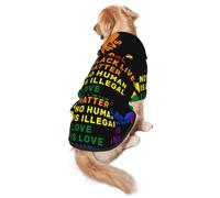 Science Is Real Black Lives Matter No Human Is Illegal Love Is Love Dog Costumes Puppy Hoodies Pullover Sweatshirt Winter Coat Pet Clothes For Small Dogs Cats S