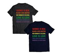 Science is Real Black Lives Matter T-Shirt LGBTQ Peace Love Unity Human Rights Feminism Gift Tee Top (Black, 4XL)