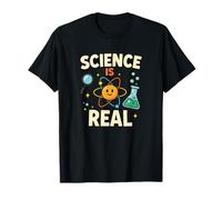 Science is Real Funny Cartoon Atom Design Teachers Students T-Shirt