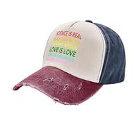 Science is Real Lives Matter, No Human is Illegal Pride Peak Cap Retro Dad Cap Unisex Sun Hat for Fishing Golf Men