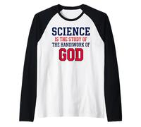 Science is The Study of Handiwork God Christian Raglan Baseball Tee