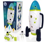 Science Kidz Space Rocket Set for Children Age 3+, 42cm Spaceship Rocket With Lights & Sounds, 2 Astronauts, Rover Car & Batteries Included - Outer Space Toys