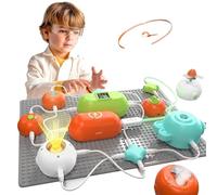 Science Kit for Kids Ages 3-12, 300+ Electronics Circuits Projects with 28 Parts, Educational Exploration Toy with Fan & RGB Lights for Boys Girls 22 pcs