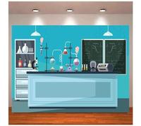 Science Lab Backdrop Chemistry Classroom Blackboard Science Research Background Mad Scientist Birthday Party Decor 240X180cm