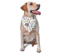 Science Lab Doodle Pattern (2) Print Dog Bandana for Small Medium Large Dogs, Adjustable Cute Cat Dogs Kerchief Triangle Bibs Scarf Handkerchief Accessories