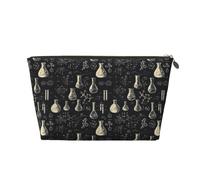 Science Lab Doodle Pattern A Print Makeup Bag, Cosmetic Travel Toiletry Bag for Women, Cute Leather Makeup Pouch Organizer