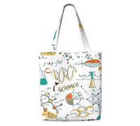Science Lab Education Biology Chemistry,Reusable Grocery Bags Shopping Tote Bags Large Capacity Canvas Shoulder bag