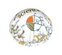 Science Lab Education Biology Chemistry,Shower Cap Nightcap Double Layer Waterproof Elastic Bath Cap Reusable Hair Cap