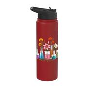 Science Lab Flowers Chemistry Teacher STEM Science Lover Stainless Steel Insulated Water Bottle