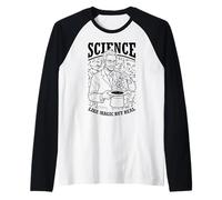 Science Like Magic But Real Funny Scientist Physics STEM Raglan Baseball Tee