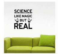 Science Like Magic But Real Quote Wall Decal Study Learn Education Inspirational Sticker School Classroom Interior Decor 59 * 57Cm