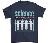 Science Like Religion Atheist Atheism Evolution Mens T-Shirt 100% Cotton Navy Blue M