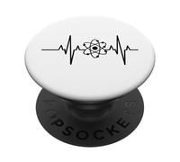 Science Lover Heartbeat Atom Nerd PopSockets Adhesive PopGrip