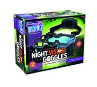 Science MAD! Night Vision Goggles For Kids - For Fun Night Missions - Lightweight, Flip Out Scope, 2x Magnification, Twin LED Beams, Blue Lenses, 6+