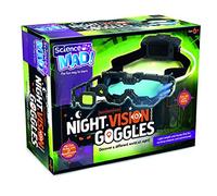 Science MAD! Night Vision Goggles For Kids - For Fun Night Missions - Lightweight, Flip Out Scope, 2x Magnification, Twin LED Beams, Blue Lenses, 6+ Years, 20 x 10 x 5.5 cm (SM55) , Black
