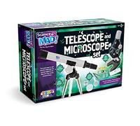 Science Mad SM60 Combo Set for Kids-Fun and Easy Starter 15x Telescope with Tripod and Stand + 100x Magnification Microscope, 6+ Years