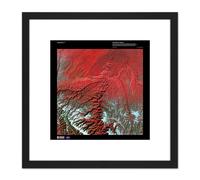 Science Map Satellite Desolation Canyon Utah USA Replica 8X8 Inch Square Wooden Framed Wall Art Print Picture with Mount Artery8 Black One Size