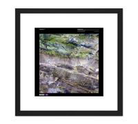 Science Map Satellite Edrengiyn China Mountain Desert 8X8 Inch Square Wooden Framed Wall Art Print Picture with Mount Artery8 Black One Size