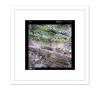 Science Map Satellite Edrengiyn China Mountain Desert 8X8 Inch Square Wooden Framed Wall Art Print Picture with Mount Artery8 White One Size