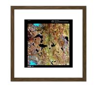 Science Map Satellite Himalayas Tibet Lake Old Reproduction 8X8 Inch Square Wooden Framed Wall Art Print Picture with Mount Artery8 Brown One Size
