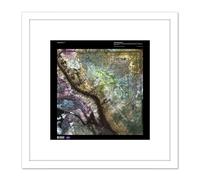 Science Map Satellite Iraq Military Basrah Old Reproduction 8X8 Inch Square Wooden Framed Wall Art Print Picture with Mount Artery8 White One Size