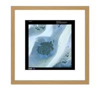 Science Map Satellite Sahara Libya Desert Jebel Replica 8X8 Inch Square Wooden Framed Wall Art Print Picture with Mount Artery8 Light Oak One Size