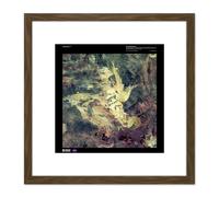 Science Map Satellite Sandy Desert Wild Fire Scar Replica 8X8 Inch Square Wooden Framed Wall Art Print Picture with Mount Artery8 Brown One Size