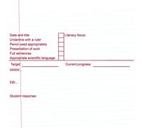 Science Marking, Feedback and Student Response Teacher Stamp - Large 5x10cm (Red Ink)
