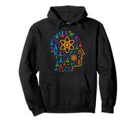 Science Mind Abstract Atom and Lab Icons Art Design Pullover Hoodie